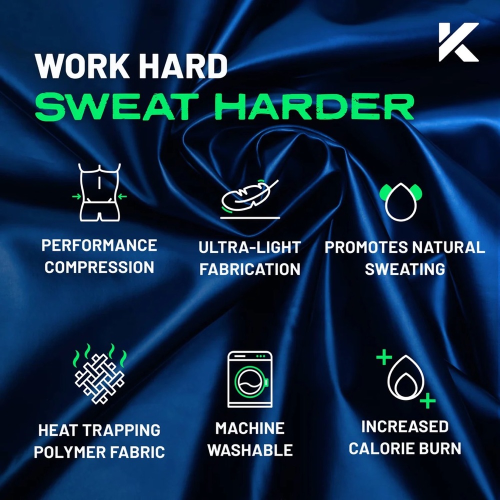 Kewlioo Mens Sauna Suit Shirt - Heat Trapping Sweat X-Large Black - Picture 6 of 7